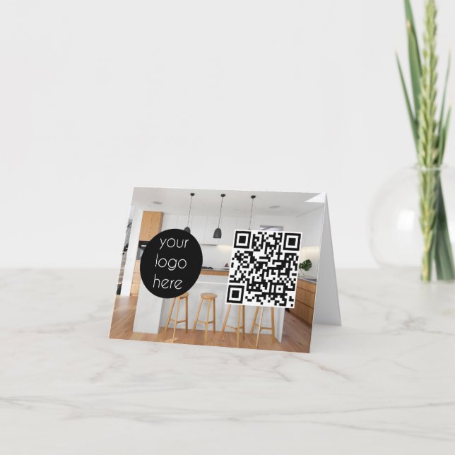 Tarjeta Festiva Foto de código QR promocional de la empresa con lo (Anverso)