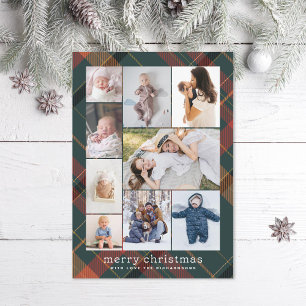 Tarjeta Festiva Foto de collarín navideño de mora retro de plástic