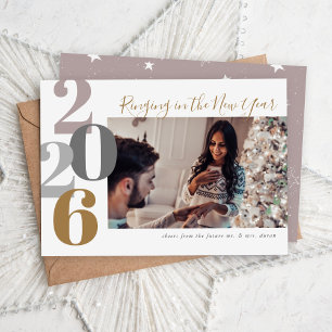 Tarjeta Festiva Foto de compromiso de Año Nuevo