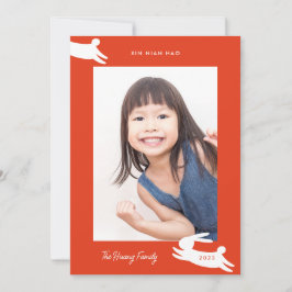 Tarjeta Festiva Foto de conejo de Año Nuevo Chino 2023