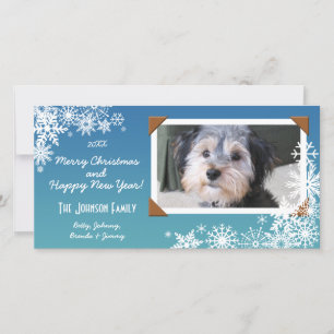 Tarjeta Festiva Foto de copo de nieve del feriado de navidades