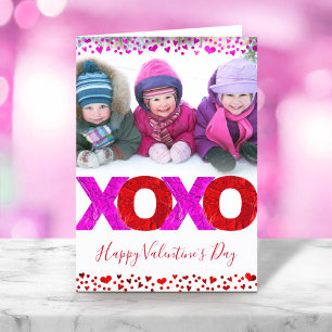 Tarjeta Festiva Foto de corazones del día de San Valentín Modern B