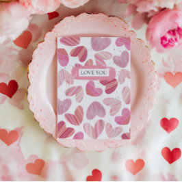 Tarjeta Festiva Foto de corazones rojos y rosados