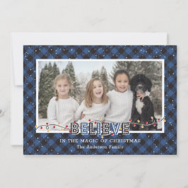 Tarjeta Festiva Foto de creencia de nieve de búfalo azul en reliev