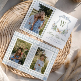 Tarjeta Festiva Foto de Cresta de Cascanueces con Monograma en Acu