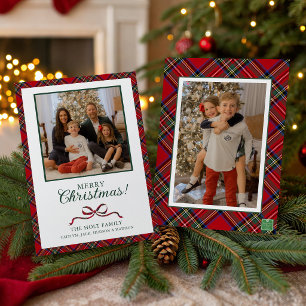 Tarjeta Festiva Foto de Cuadros Navideños Rojos