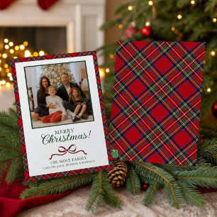 Tarjeta Festiva Foto de Cuadros Navideños Rojos