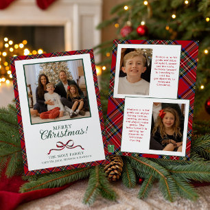 Tarjeta Festiva Foto de Cuadros Navideños Rojos