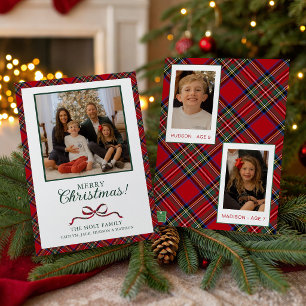 Tarjeta Festiva Foto de Cuadros Navideños Rojos