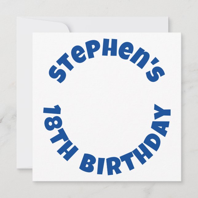 Tarjeta Festiva Foto de cumpleaños número 18 del hombre (Anverso)