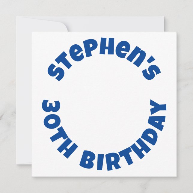 Tarjeta Festiva Foto de cumpleaños número 30 del hombre (Anverso)