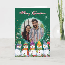 Tarjeta Festiva Foto de Cute Snowmen