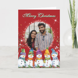 Tarjeta Festiva Foto de Cute Snowmen