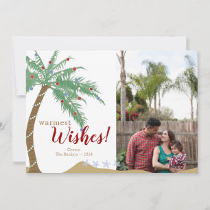 Tarjeta Festiva Foto de deseos de vacaciones con palmera más cálid