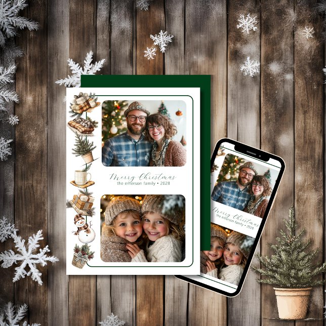 Tarjeta Festiva Foto De Dos Hígges De Algodón (Tono Verde) (Subido por el creador)