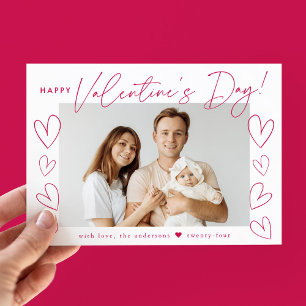 Tarjeta Festiva Foto de El día de San Valentín de escritura magent