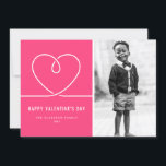 Tarjeta Festiva Foto de El día de San Valentín  rosa caliente del<br><div class="desc">Envíe amor a este El día de San Valentín con esta tarjeta de foto de Feliz Día de San Valentín de personalizable. Presenta un corazón minimalista y una tipografía simple. Personalice esta minimalista tarjeta de El día de San Valentín agregando su foto, saludo, nombres, año y mensajes. Esta tarjeta de...</div>