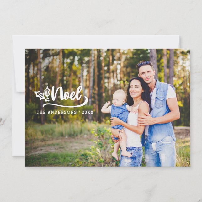 Tarjeta Festiva foto de escritura con fotos de vacaciones modernas (Anverso)