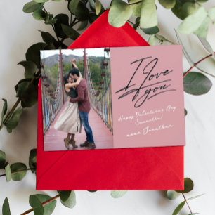 Tarjeta Festiva Foto de Escritura 'Te Amo' Día de San Valentín