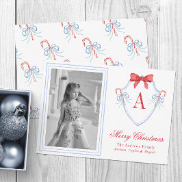 Tarjeta Festiva Foto de Escudo de canto de agua monograma