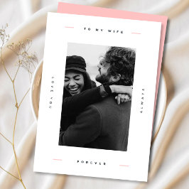 Tarjeta Festiva Foto de esposa de San Valentín feliz moderno