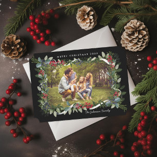 Tarjeta Festiva Foto de Eucalyptus Juniper Berry