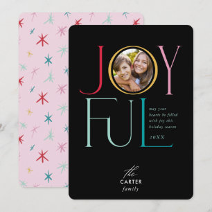 Tarjeta Festiva FOTO DE FAMILIA ALEGRE icono moderno elegante colo