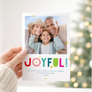 Tarjeta Festiva FOTO DE FAMILIA ALEGRE tipografía divertida, audaz