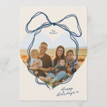 Foto de familia con forma de corazón con lazo azul