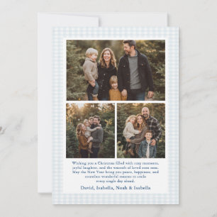 Tarjeta Festiva Foto de familia con lazo azul grandmillenial capri