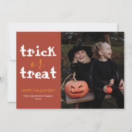 Tarjeta Festiva Foto de familia de Halloween chic y moderna