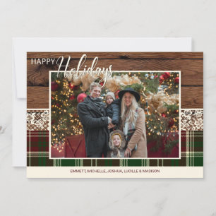 Tarjeta Festiva Foto de familia de Navidades de comida para campo 