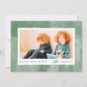 Tarjeta Festiva Foto de familia de vacaciones felices con acuarela