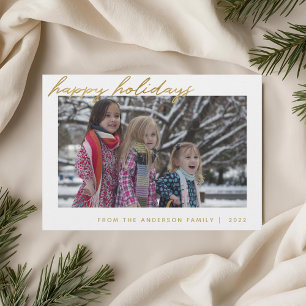Tarjeta Festiva Foto de familia de vacaciones felices con guión do