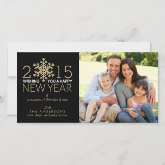 Tarjeta Festiva Foto de familia del copo de nieve del día de