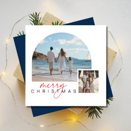Tarjeta Festiva Foto de familia marítima de Navidades Azules Náuti