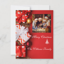 Tarjeta Festiva Foto de familia minimalista