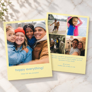 Tarjeta Festiva Foto de familia moderna Feliz Todo en amarillo man