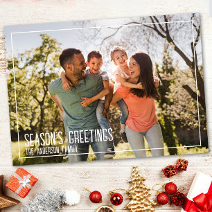 Tarjeta Festiva Foto de familia moderna y minimalista
