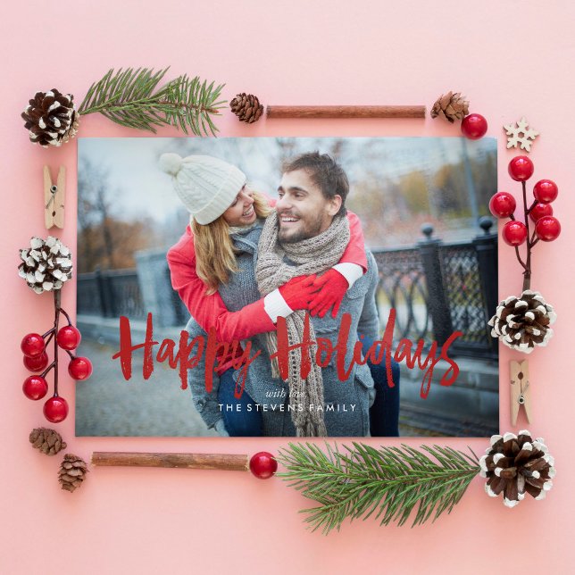 Tarjeta Festiva Foto de Felices Fiestas con Lazos Festivos (Subido por el creador)