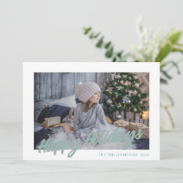 Tarjeta Festiva Foto de Felices Fiestas con Letra Retro Adorable