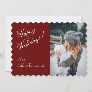 Tarjeta Festiva Foto de Felices Fiestas con Nombre Personalizado R