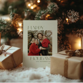 Tarjeta Festiva Foto de Felices Fiestas en Verde Cazador