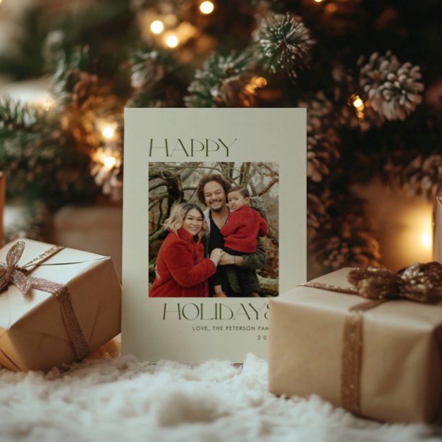 Tarjeta Festiva Foto de Felices Fiestas en Verde Cazador (Subido por el creador)