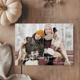 Tarjeta Festiva Foto de Feliz Día de Acción de Gracias con letra m