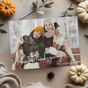 Tarjeta Festiva Foto de Feliz Día de Acción de Gracias con letra m