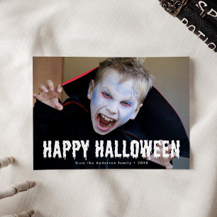 Tarjeta Festiva Foto de Feliz Halloween con sangre que gotea