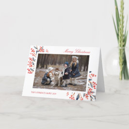Tarjeta Festiva Foto de feriado de Navidades de Foliage de Berry R