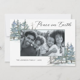Tarjeta Festiva Foto de feriado de Navidades modernos de Peace on 