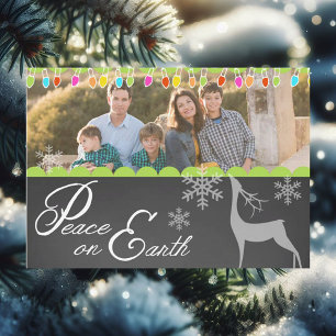 Tarjeta Festiva Foto de feriado de personalizado Peace on Earth Ch